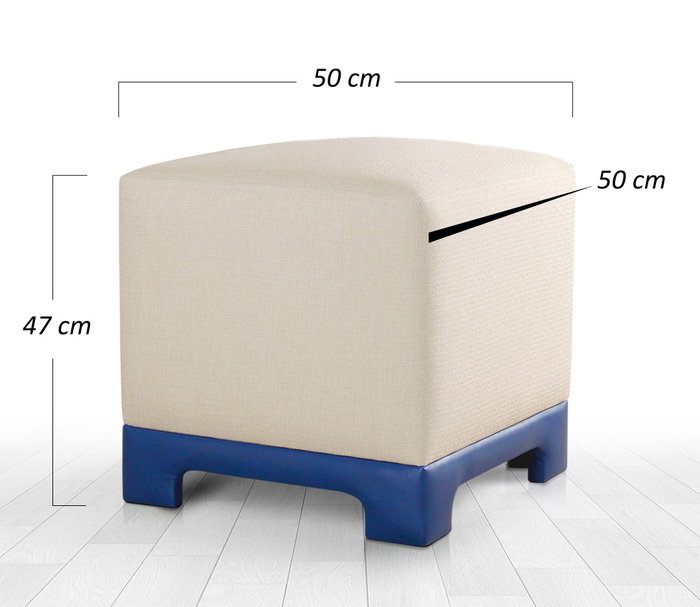 Atelier Del Sofa Puf Crema y Azul